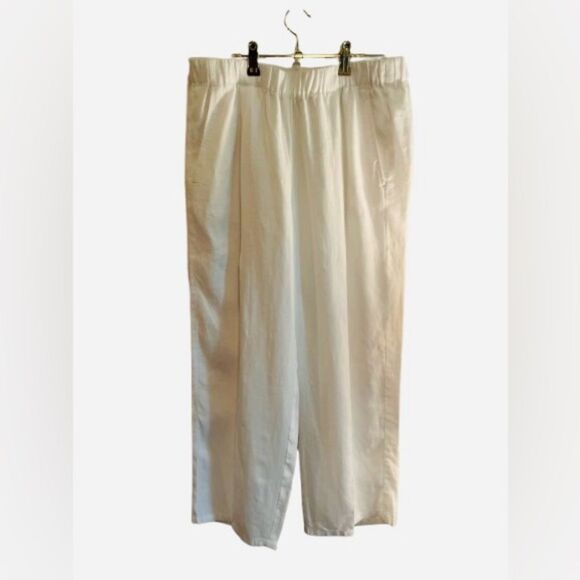 Eileen Fisher Linen Wide Leg Pants - Picture 2 of 11